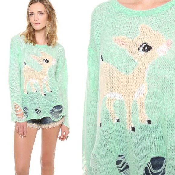 Wildfox Sweaters - NWOT WILDFOX COUTURE DISTRESSED SWEATER OVERSIZED